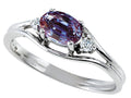 Tommaso Design™ Oval 6x4 mm Simulated Alexandrite Ring