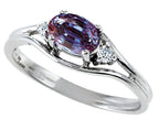 Tommaso Design™ Oval 6x4 mm Simulated Alexandrite Ring