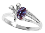Tommaso Design™ Oval 6x4mm Simulated Alexandrite Ring