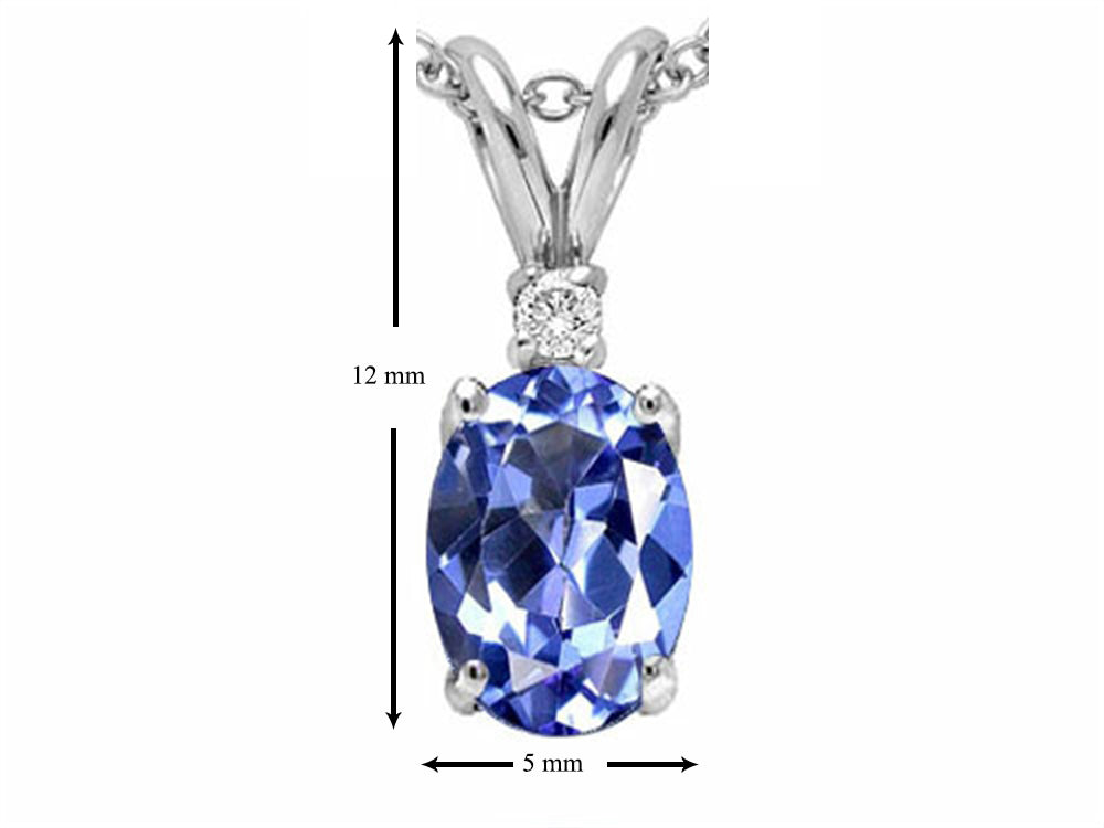Tommaso Design™ Oval 7x5 mm Genuine Tanzanite Pendant Necklace