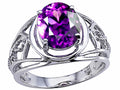 Tommaso Design™ Large Oval Genuine Amethyst Ring