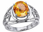 Tommaso Design™ Oval 10x8 mm Genuine Large Citrine Ring
