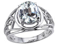 Tommaso Design™ Large Oval Genuine White Topaz Ring