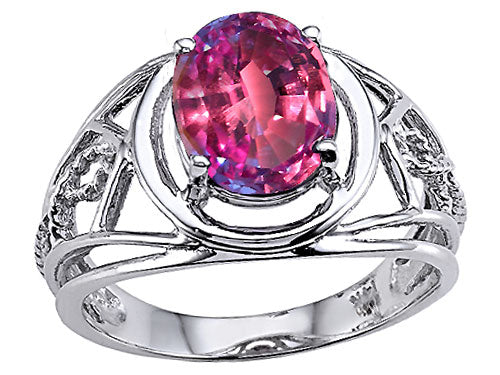 Tommaso Design™ Oval 9x7 mm Simulated Alexandrite Ring