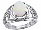 Tommaso Design™ Genuine Large Oval Opal Ring