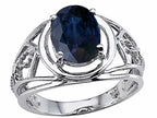 Tommaso Design™ Genuine Large Oval Sapphire Ring