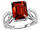 Tommaso Design™ Large Emerald Cut Genuine Garnet Ring