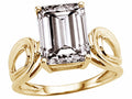 Tommaso Design™ Large Emerald Cut 10x8mm Genuine White Topaz Ring