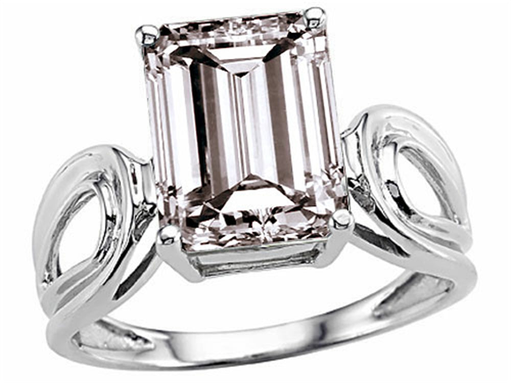 Tommaso Design™ Large Emerald Cut 10x8mm Genuine White Topaz Ring