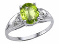 Tommaso Design™ Genuine 9x7 Oval Peridot and Diamond Ring
