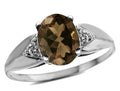 Tommaso Design™ Oval 9x7 mm Genuine Smoky Quartz Ring