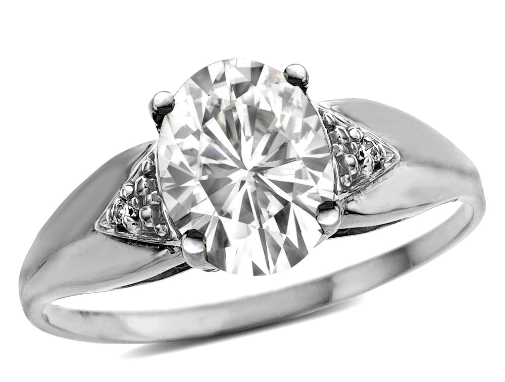 Tommaso Design™ Oval 9x7 Genuine White Topaz Ring