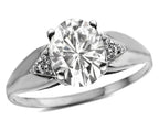 Tommaso Design™ Oval 9x7 Genuine White Topaz Ring