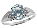 Tommaso Design™ Genuine 9x7 Oval Aquamarine Ring