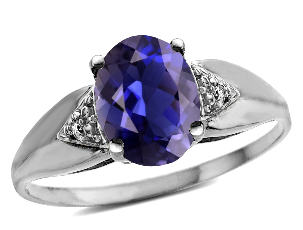 Tommaso Design™ Oval 9x7 mm Genuine Iolite Ring