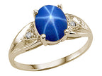 Tommaso Design™ Created Star Sapphire and Genuine Diamond Ring