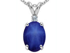 Tommaso Design™ Oval Created Star Sapphire Pendant Necklace