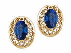 Tommaso Design™ Oval 6x4 mm Genuine Sapphire Earrings