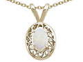 Tommaso Design™ Oval 5x3mm Genuine Opal Pendant Necklace