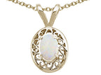 Tommaso Design™ Oval 5x3mm Genuine Opal Pendant Necklace