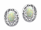 Tommaso Design™ Oval 5x3mm Genuine Opal Earrings