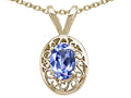 Tommaso Design™ Genuine Tanzanite Oval Pendant Necklace