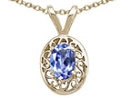 Tommaso Design™ Genuine Tanzanite Oval Pendant Necklace