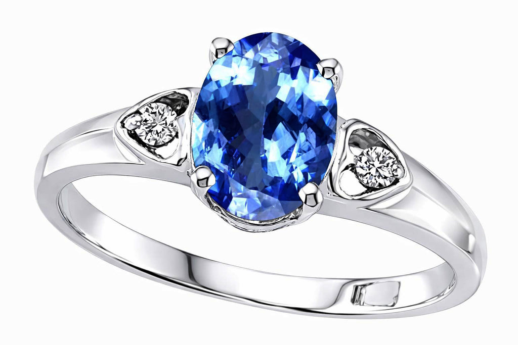 Star K Oval 7x5mm Genuine Tanzanite Ring