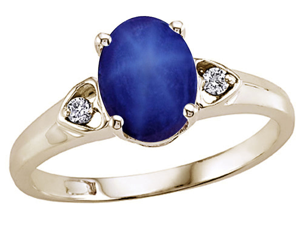 Tommaso Design™ Created Star Sapphire Oval 8x6mm Ring