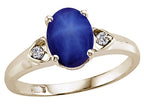 Tommaso Design™ Created Star Sapphire Oval 8x6mm Ring