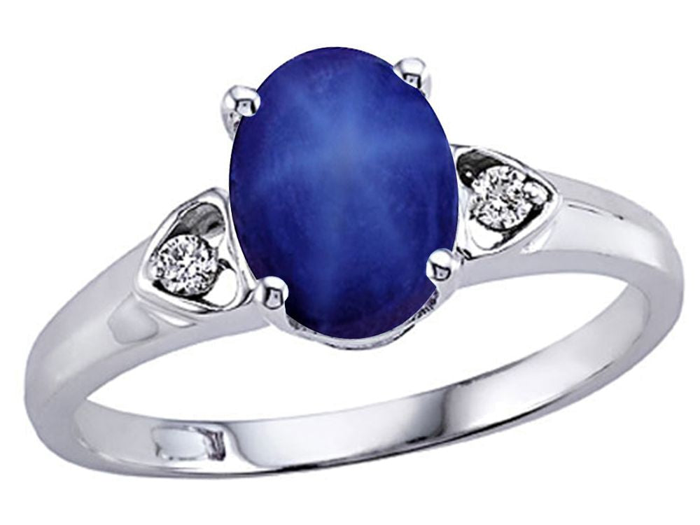 Tommaso Design™ Created Star Sapphire Oval 8x6mm Ring