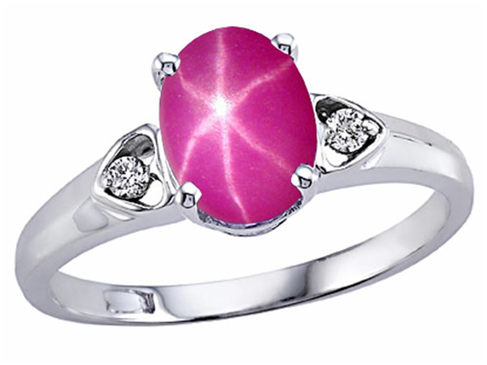 Tommaso Design™ Oval 8x6mm Created Star Ruby Ring