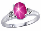 Tommaso Design™ Oval 8x6mm Created Star Ruby Ring