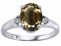 Tommaso Design™ Oval 9x7mm Genuine Smoky Quartz Ring