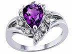 Tommaso Design™ Genuine Amethyst Ring