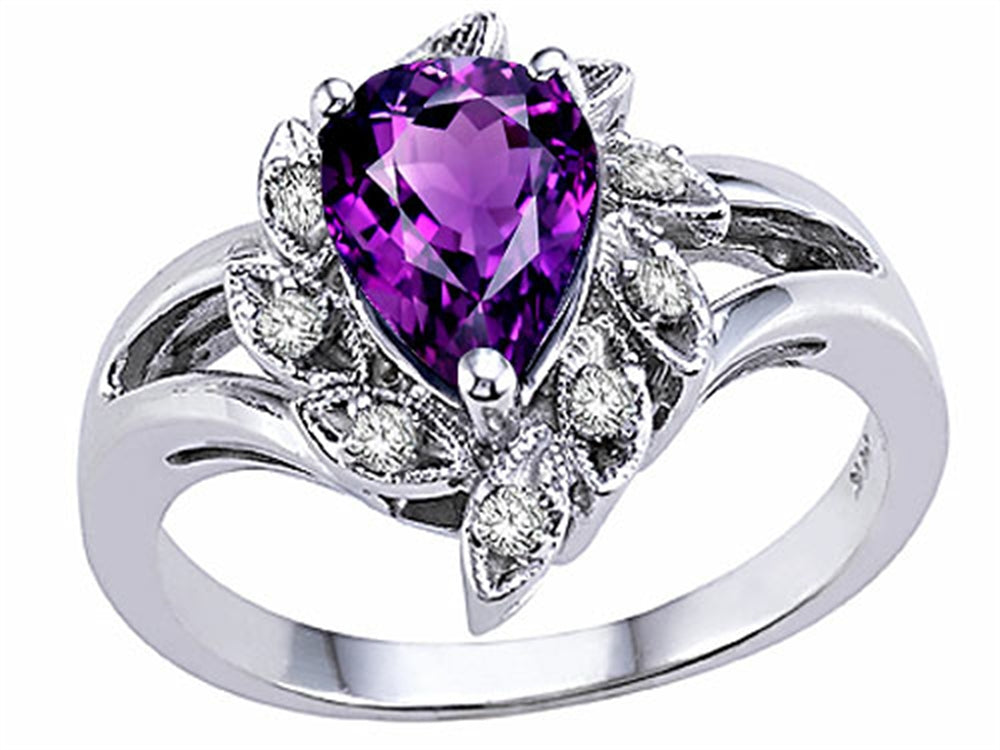 Tommaso Design™ Genuine Amethyst Ring