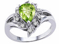 Tommaso Design™ Pear Shape 8x6mm Genuine Peridot Ring