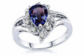 Tommaso Design™ Pear Shape 8x6mm Simulated Alexandrite Ring
