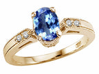 Tommaso Design™ Oval 7x5mm Genuine Tanzanite Ring