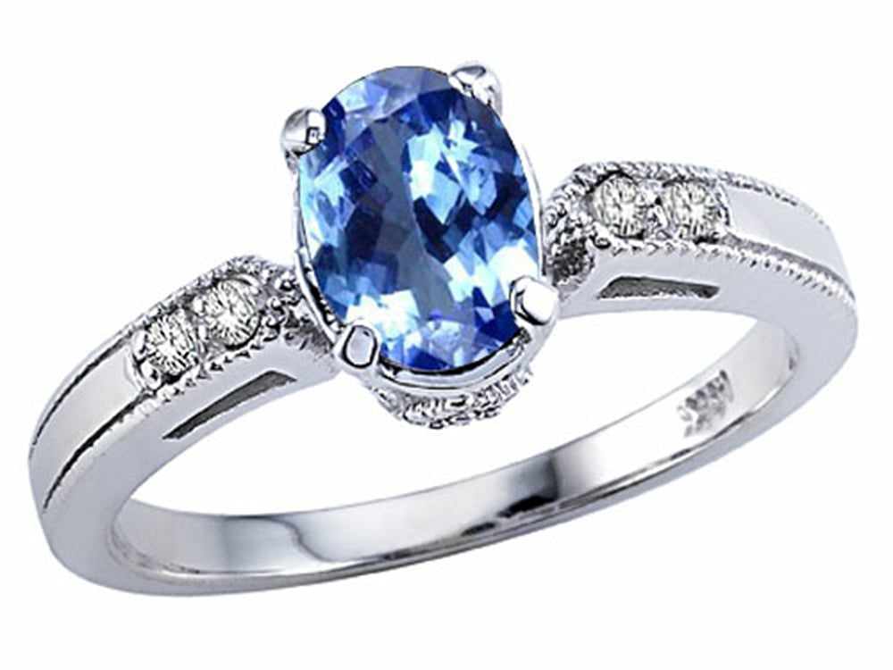Tommaso Design™ Oval 7x5mm Genuine Tanzanite Ring