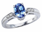 Tommaso Design™ Oval 7x5mm Genuine Tanzanite Ring