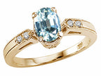 Tommaso Design™ Genuine Aquamarine Ring