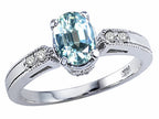 Tommaso Design™ Genuine Aquamarine Ring