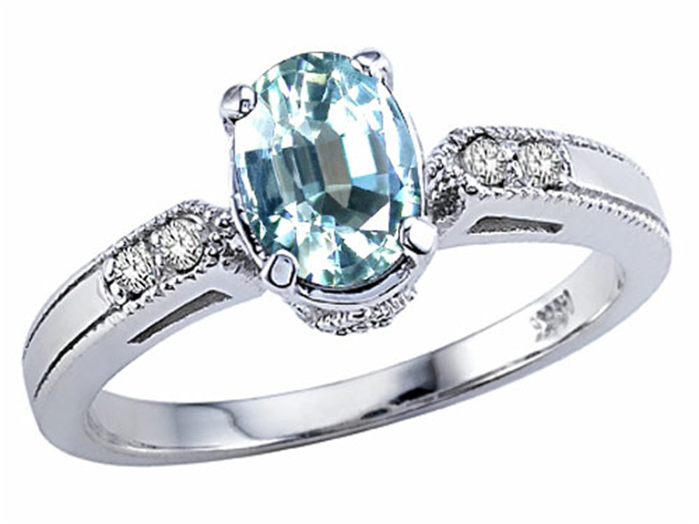 Tommaso Design™ Genuine Aquamarine Ring