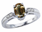Tommaso Design™ Oval 7x5mm Genuine Smoky Quartz Ring