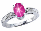 Tommaso Design™ Oval 7x5mm Created Star Ruby Ring