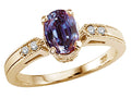 Tommaso Design™ Oval 7x5mm Simulated Alexandrite Ring