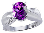 Tommaso Design™ Oval 9x7mm Genuine Amethyst Ring