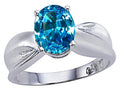 Tommaso Design™ Oval 9x7mm Genuine Blue Topaz Ring