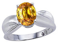 Tommaso Design™ Oval 9x7mm Genuine Citrine Ring